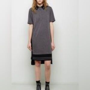 Public School, gray and black polo shirt dress, high-low hemline, size M, EUC